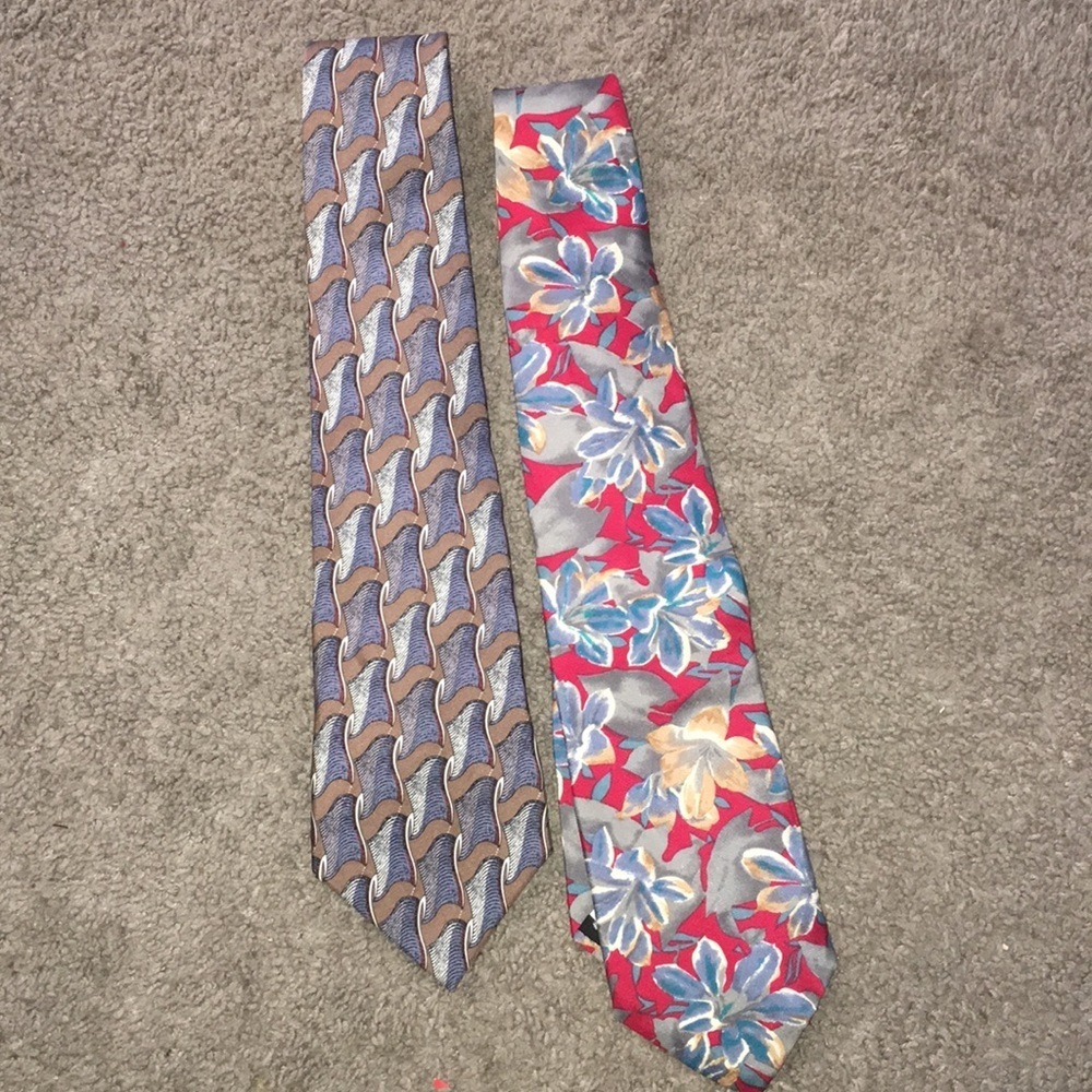 Vintage 100%Silk Ties Machdo & Oscar de La Renta